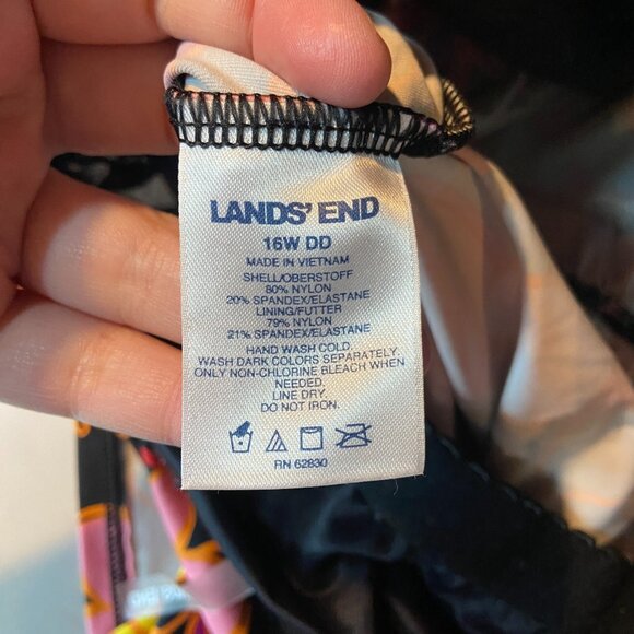 Lands End Swimsuit Set 16W DD Tankini Bikini Bottom Colorful Floral Pool Travel - Picture 8 of 13